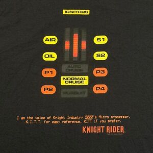 Knight Rider KITT Voice Box T Shirt Mens XL 80s TV Show Black Graphic Tee KITT